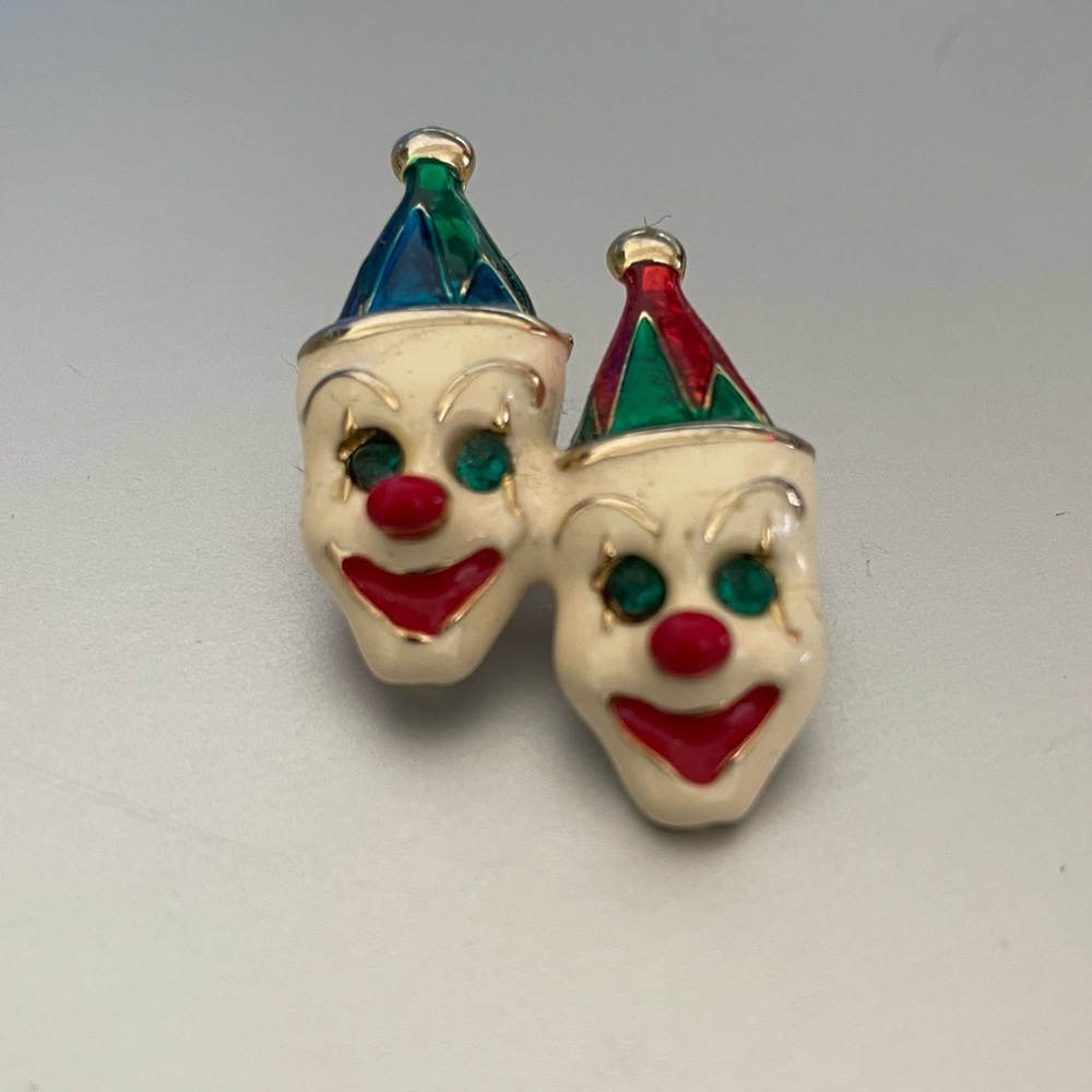 Vintage Colorful Clown Broche